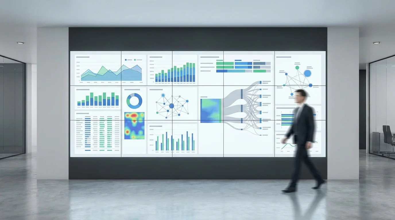 Advanced data analytics dashboard displaying e-commerce performance metrics and user behavior flow for conversion rate optimization strategies.